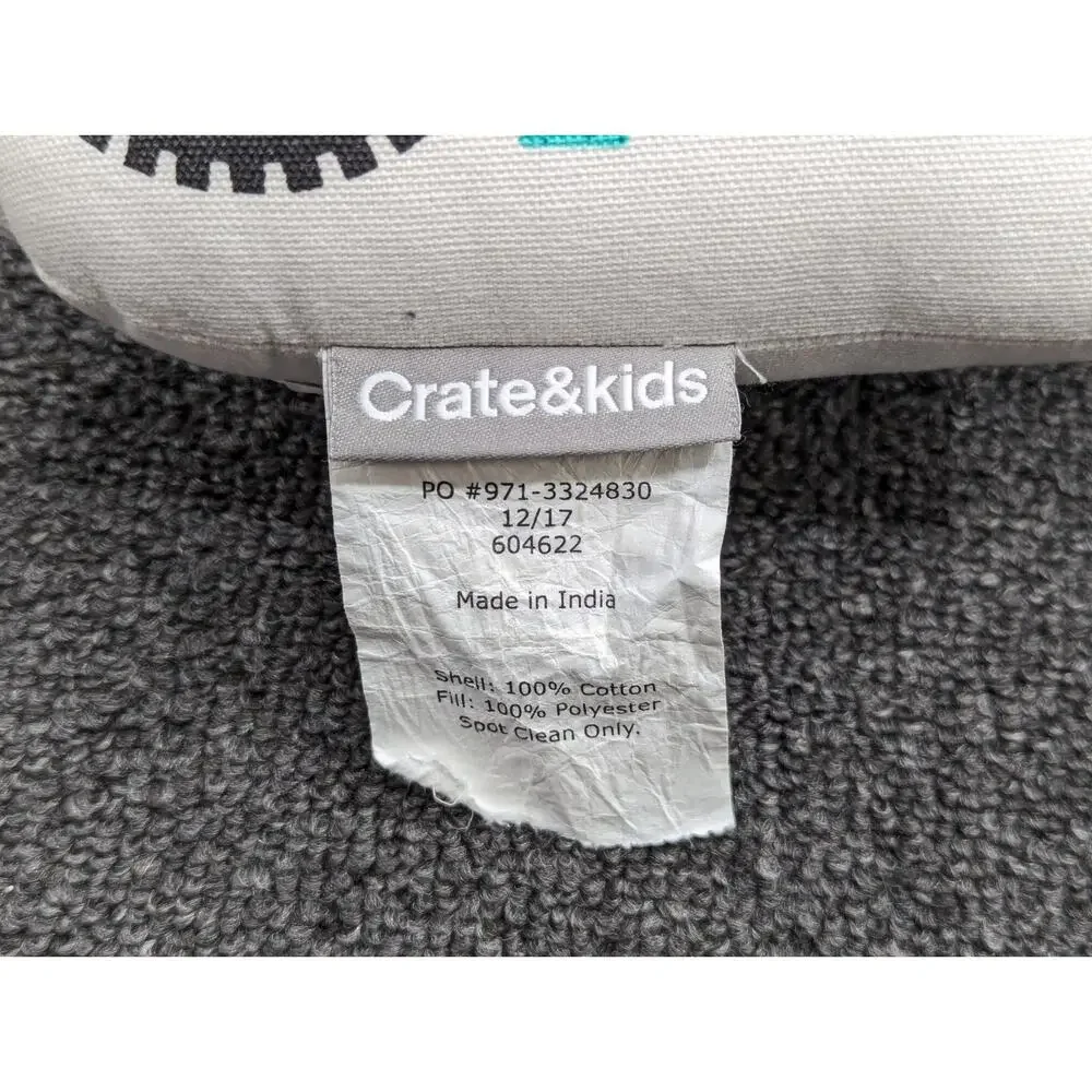Crate Barrel Crate & Kids Construction Loader Decorative Throw Pillow Plush 18